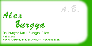 alex burgya business card